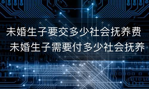 未婚生子要交多少社会抚养费 未婚生子需要付多少社会抚养费