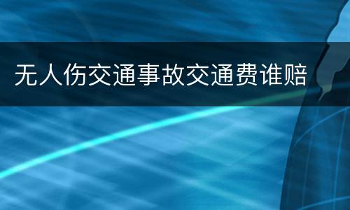 无人伤交通事故交通费谁赔