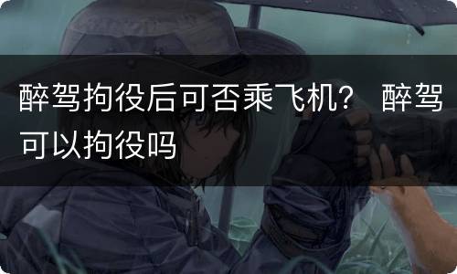 醉驾拘役后可否乘飞机？ 醉驾可以拘役吗