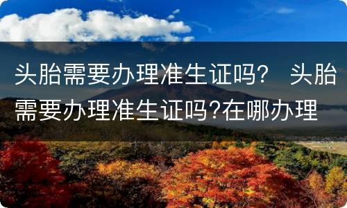 头胎需要办理准生证吗？ 头胎需要办理准生证吗?在哪办理