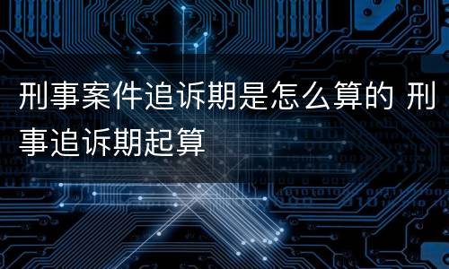 刑事案件追诉期是怎么算的 刑事追诉期起算