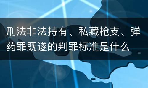 刑法非法持有、私藏枪支、弹药罪既遂的判罪标准是什么