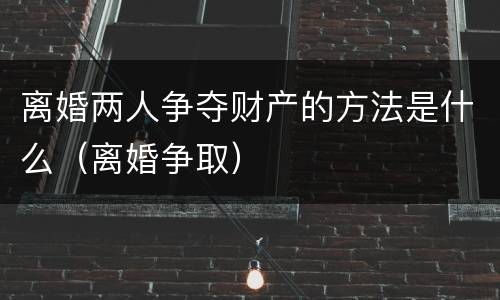 离婚两人争夺财产的方法是什么（离婚争取）
