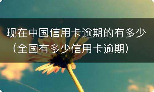 现在中国信用卡逾期的有多少（全国有多少信用卡逾期）