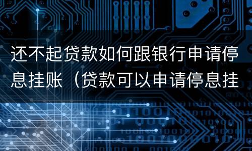还不起贷款如何跟银行申请停息挂账（贷款可以申请停息挂账吗）