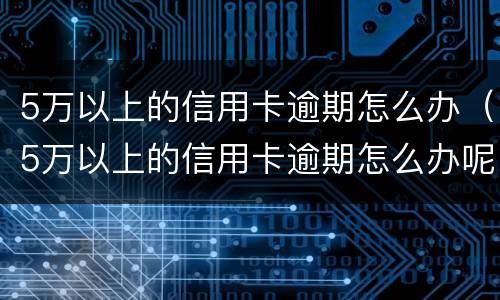5万以上的信用卡逾期怎么办（5万以上的信用卡逾期怎么办呢）