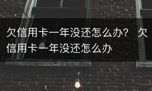 欠信用卡一年没还怎么办？ 欠信用卡一年没还怎么办