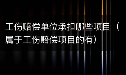 工伤赔偿单位承担哪些项目（属于工伤赔偿项目的有）