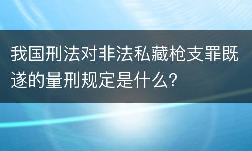 我国刑法对非法私藏枪支罪既遂的量刑规定是什么？