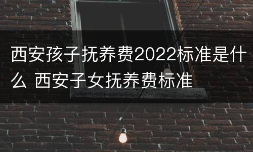 西安孩子抚养费2022标准是什么 西安子女抚养费标准