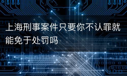 上海刑事案件只要你不认罪就能免于处罚吗