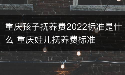 重庆孩子抚养费2022标准是什么 重庆娃儿抚养费标准