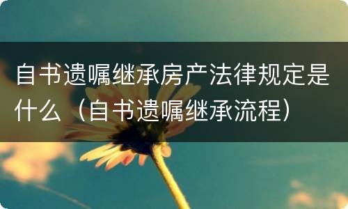 自书遗嘱继承房产法律规定是什么（自书遗嘱继承流程）