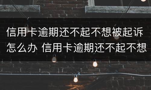 信用卡逾期还不起不想被起诉怎么办 信用卡逾期还不起不想被起诉怎么办呢