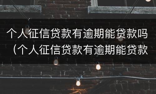个人征信贷款有逾期能贷款吗（个人征信贷款有逾期能贷款吗知乎）