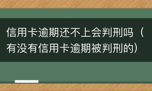 信用卡逾期还不上会判刑吗（有没有信用卡逾期被判刑的）