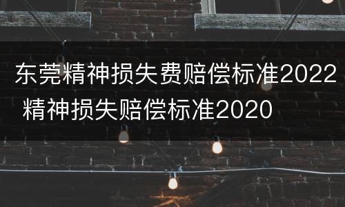 东莞精神损失费赔偿标准2022 精神损失赔偿标准2020