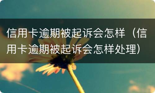 信用卡逾期被起诉会怎样（信用卡逾期被起诉会怎样处理）