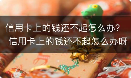 信用卡上的钱还不起怎么办？ 信用卡上的钱还不起怎么办呀