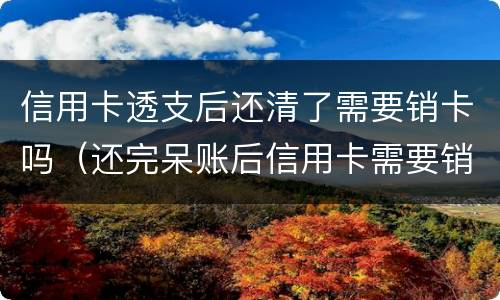 信用卡透支后还清了需要销卡吗（还完呆账后信用卡需要销卡吗）