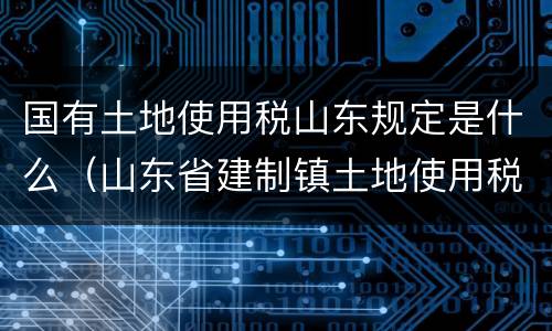国有土地使用税山东规定是什么（山东省建制镇土地使用税征收范围）