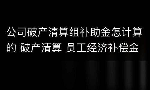 公司破产清算组补助金怎计算的 破产清算 员工经济补偿金如何计算