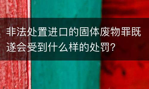 非法处置进口的固体废物罪既遂会受到什么样的处罚？