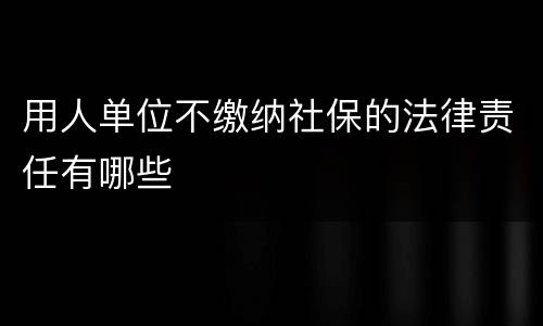 用人单位不缴纳社保的法律责任有哪些