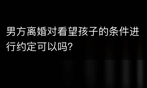 男方离婚对看望孩子的条件进行约定可以吗？