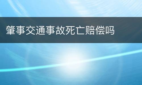 肇事交通事故死亡赔偿吗