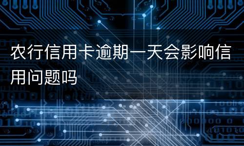 农行信用卡逾期一天会影响信用问题吗