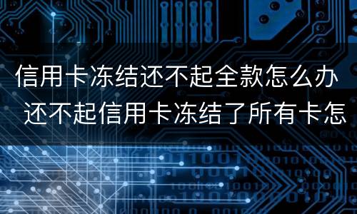 信用卡冻结还不起全款怎么办 还不起信用卡冻结了所有卡怎么办