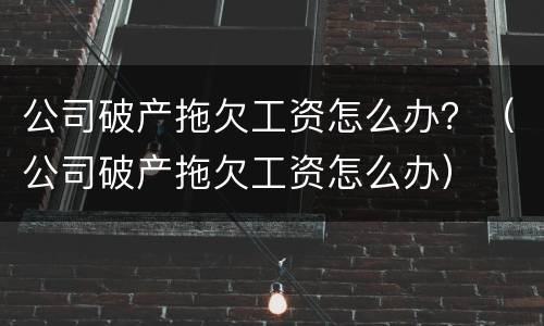 公司破产拖欠工资怎么办？（公司破产拖欠工资怎么办）