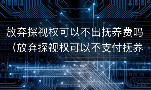 放弃探视权可以不出抚养费吗（放弃探视权可以不支付抚养费吗）