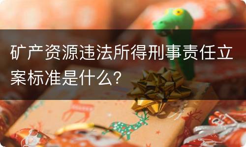矿产资源违法所得刑事责任立案标准是什么？