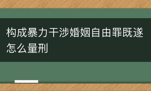 构成暴力干涉婚姻自由罪既遂怎么量刑