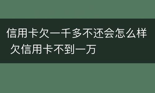 信用卡欠一千多不还会怎么样 欠信用卡不到一万