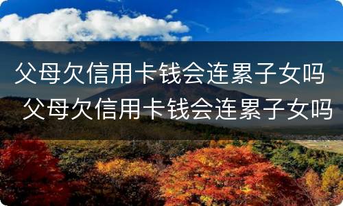 父母欠信用卡钱会连累子女吗 父母欠信用卡钱会连累子女吗知乎