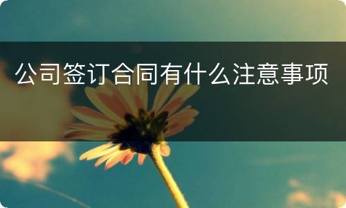 公司签订合同有什么注意事项