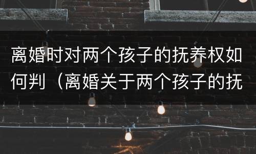 离婚时对两个孩子的抚养权如何判（离婚关于两个孩子的抚养权怎么判定）