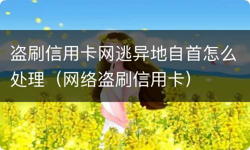 盗刷信用卡网逃异地自首怎么处理（网络盗刷信用卡）