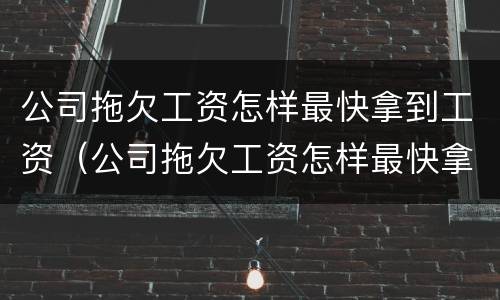 公司拖欠工资怎样最快拿到工资（公司拖欠工资怎样最快拿到工资证明）