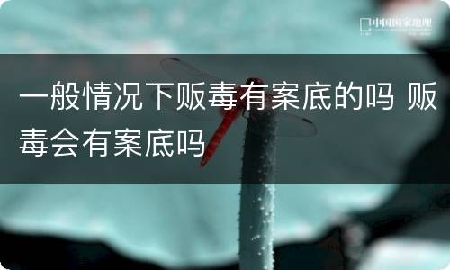 一般情况下贩毒有案底的吗 贩毒会有案底吗