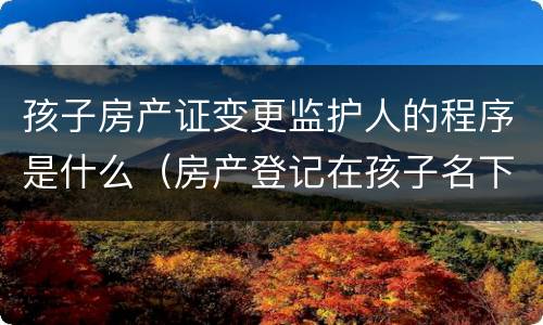 孩子房产证变更监护人的程序是什么（房产登记在孩子名下,监护人可以变更吗）