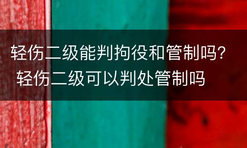 轻伤二级能判拘役和管制吗？ 轻伤二级可以判处管制吗