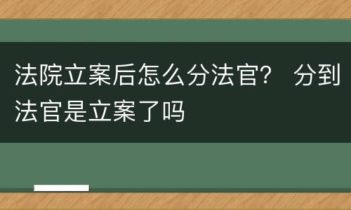 法院立案后怎么分法官？ 分到法官是立案了吗