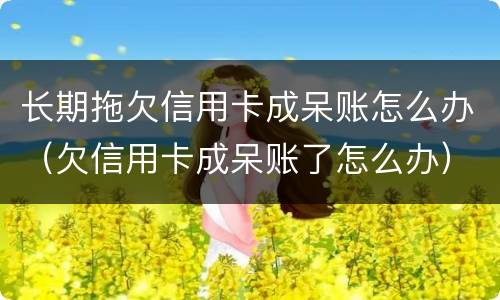 长期拖欠信用卡成呆账怎么办（欠信用卡成呆账了怎么办）
