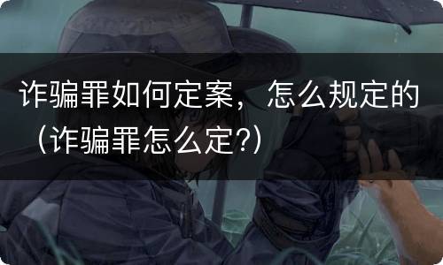 诈骗罪如何定案，怎么规定的（诈骗罪怎么定?）