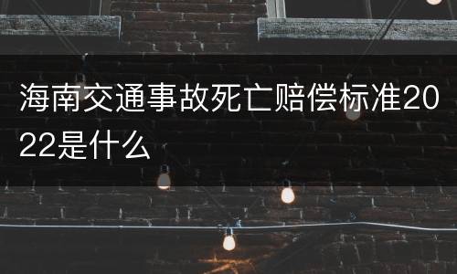 海南交通事故死亡赔偿标准2022是什么