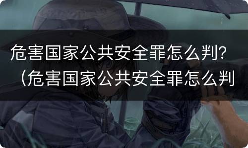 危害国家公共安全罪怎么判？（危害国家公共安全罪怎么判定）